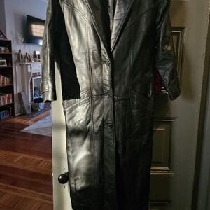 Women's Black Leather Coat